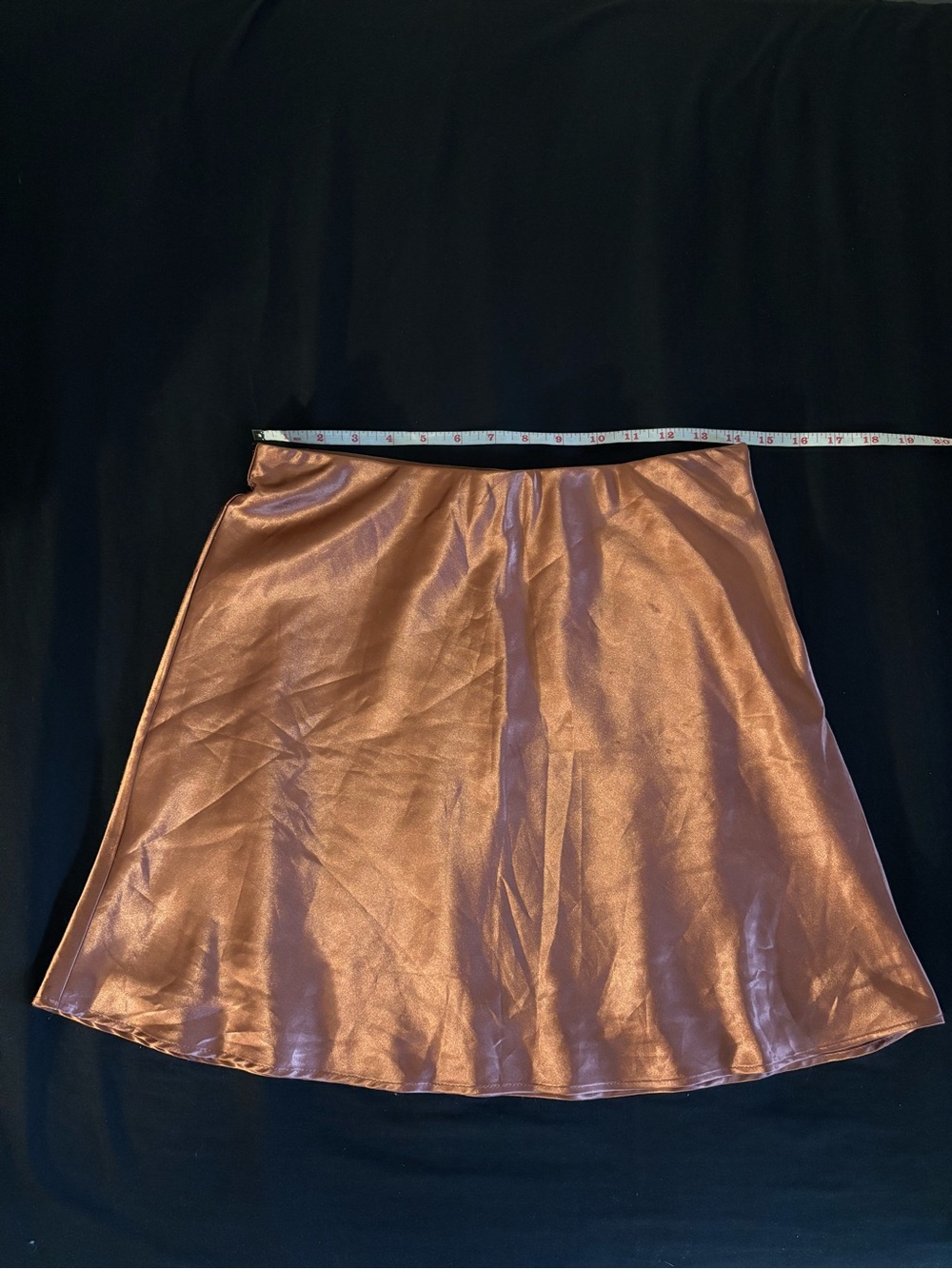 Forever 21 Shiny Copper Skater Mini Skirt